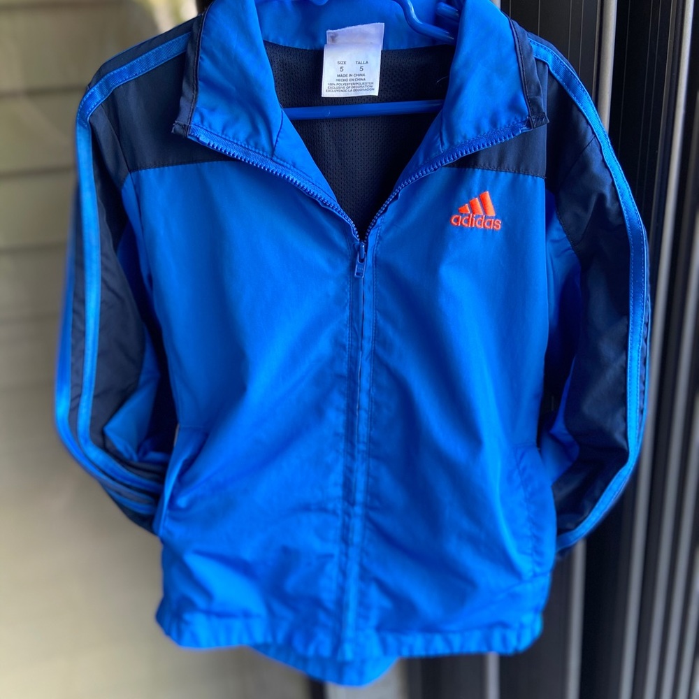Adidas boys Full Zip windbreaker track Jacket